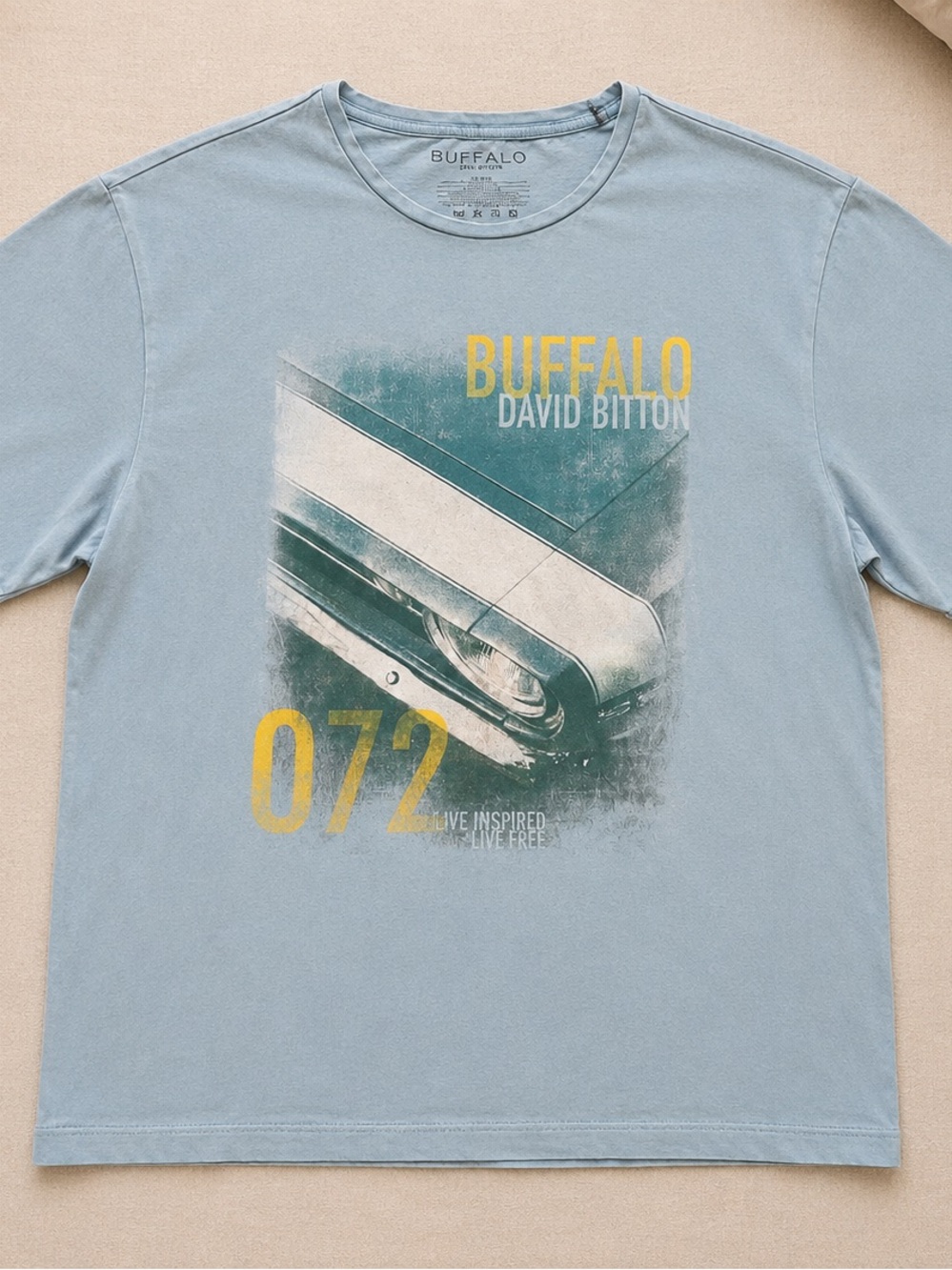 Buffalo David Bitton 072 Graphic T-Shirt Size 3X Blue Casual Cotton Tee